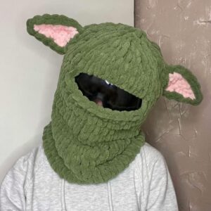 Pletená lyžařská kukla - Baby Yoda